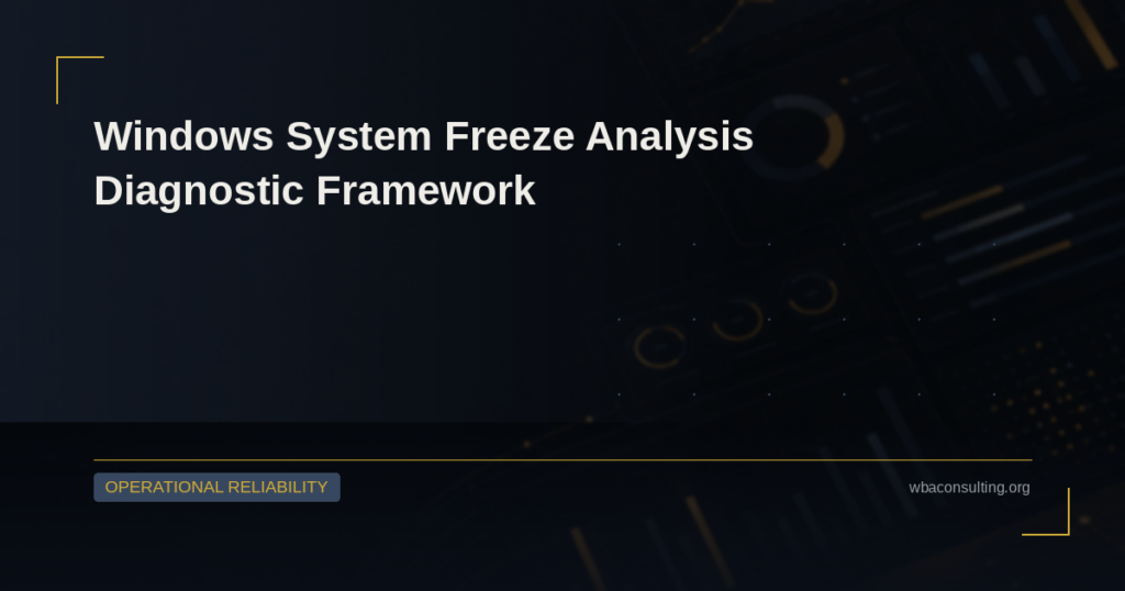 Windows System Freeze Analysis: Diagnostic Framework and Reversible Optimization Methods
