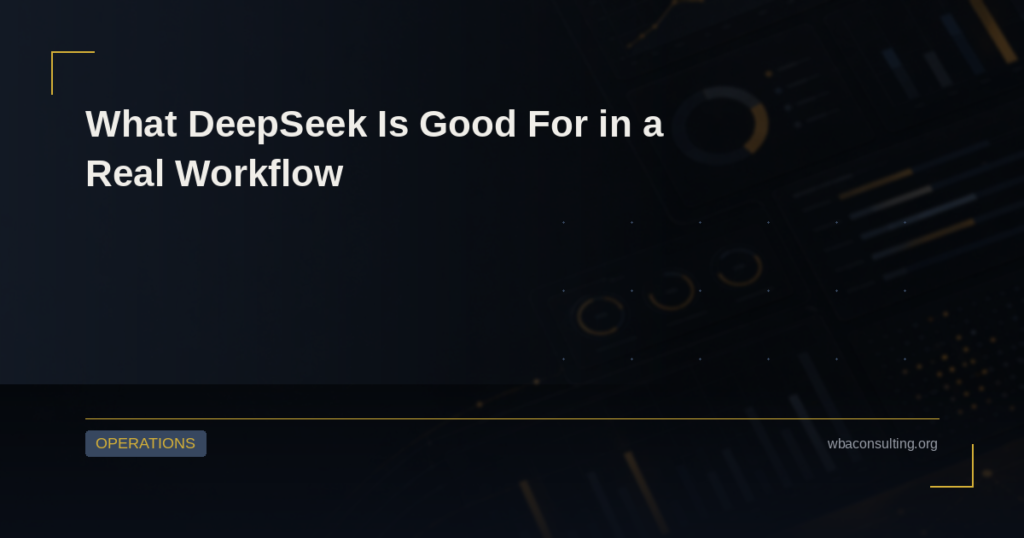 What DeepSeek Is Good For in a Real Workflow