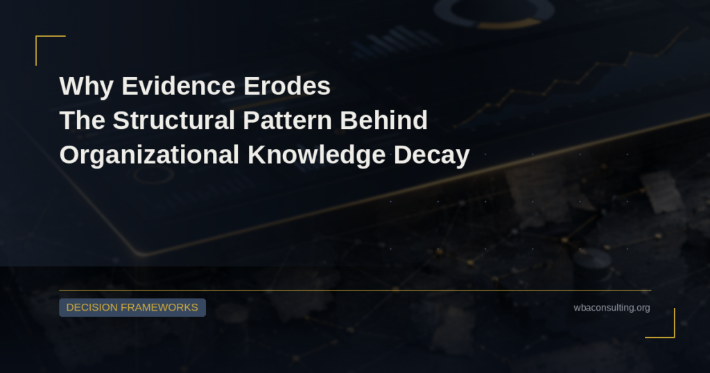 Why Evidence Erodes: The Structural Pattern Behind Organizational Knowledge Decay