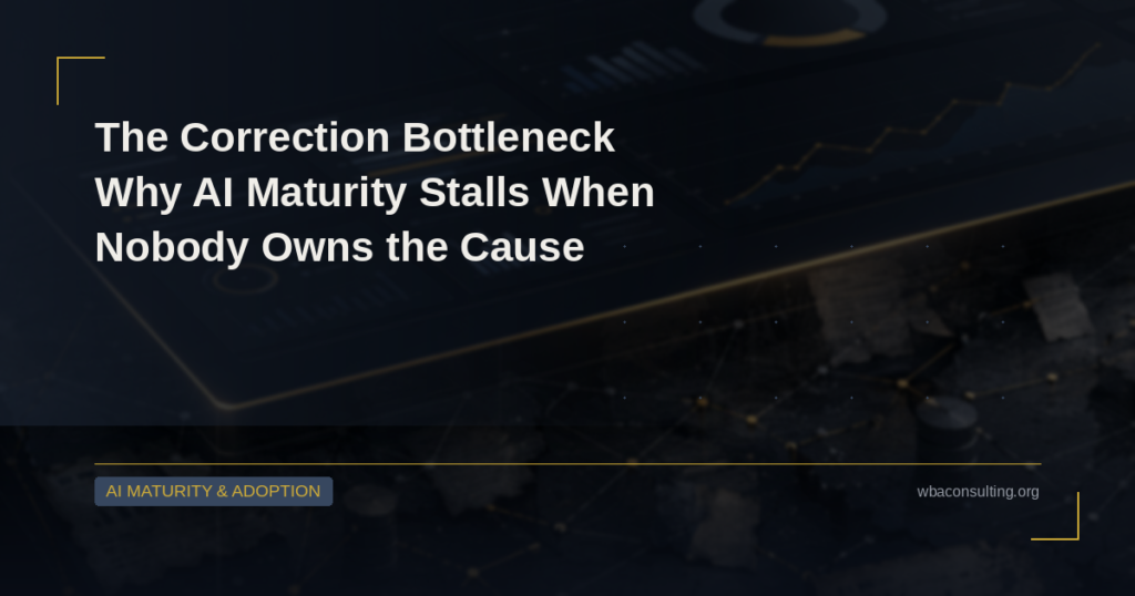 The Correction Bottleneck: Why AI Maturity Stalls When Nobody Owns the Cause