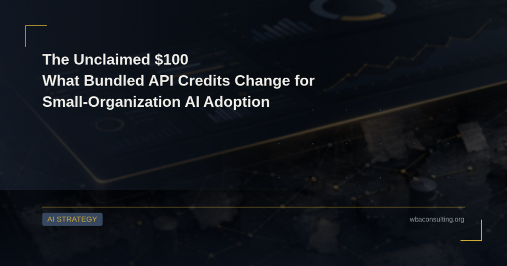 The Unclaimed $100: What Bundled API Credits Change for Small-Organization AI Adoption