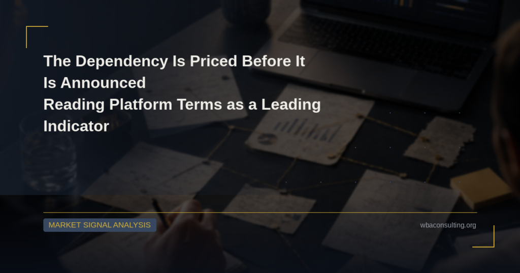 The Dependency Is Priced Before It Is Announced: Reading Platform Terms as a Leading Indicator